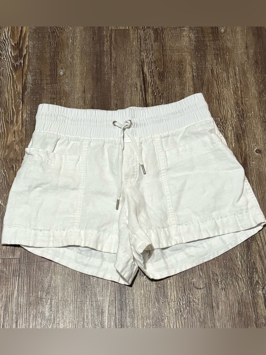 Athleta Pants - Athleta Cabo Linen 4" Shorts Women's 2 White High Rise Pocket Summer Stretch